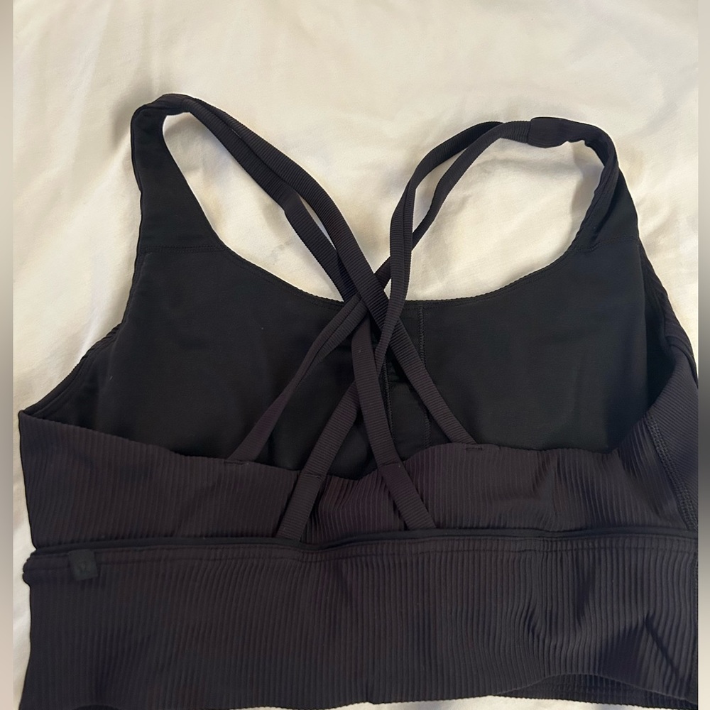 Lululemon ribbed energy bra black size 8